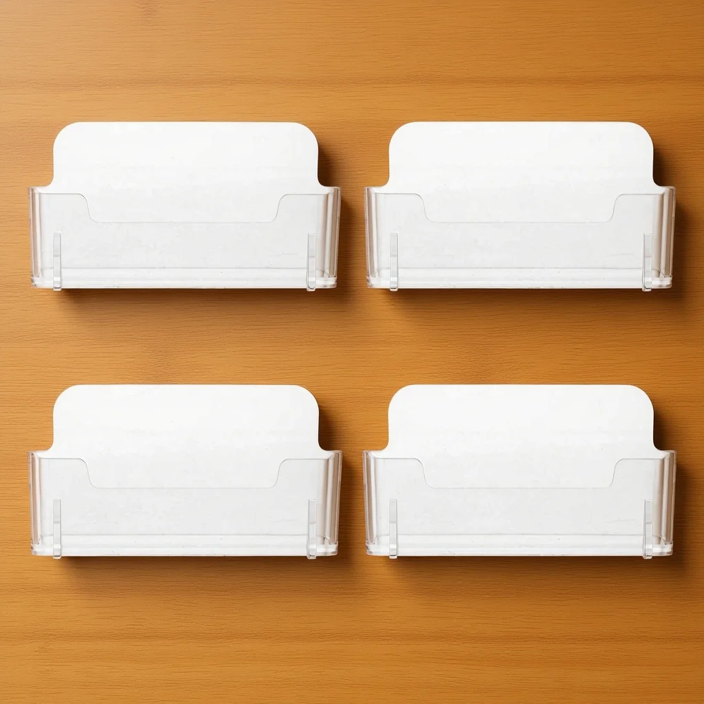 

4Pcs Transparent Acrylic Business Card Holders Desk Stand Organizer Smooth Aesthetic Acrylic Card Holder Business Cards Holder