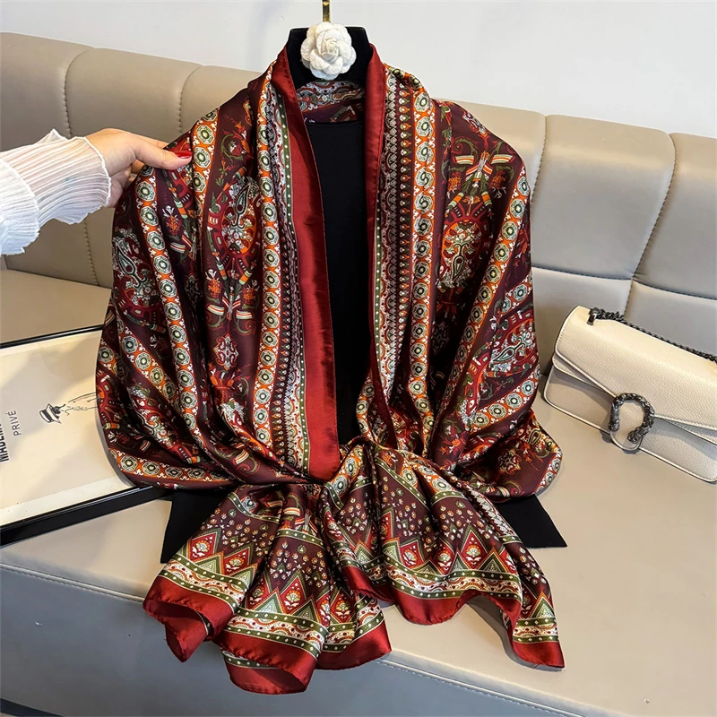 

180*80cm Great Hijab Wheal Satin Sort Spring Spring New Shallow Women's Hand Foulard Pashmina Travel Scarf 2025 New