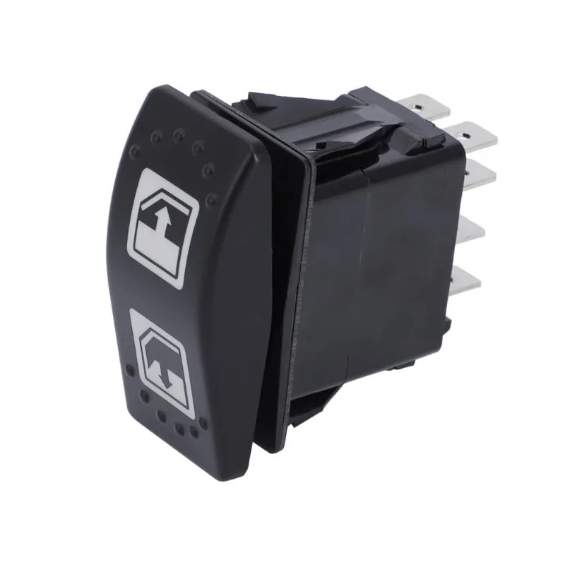 Headlight Switch Blue Light for Car and Yacht Waterproof Switch Left-hand Driver Power Window SwitchABS Plastic Switch