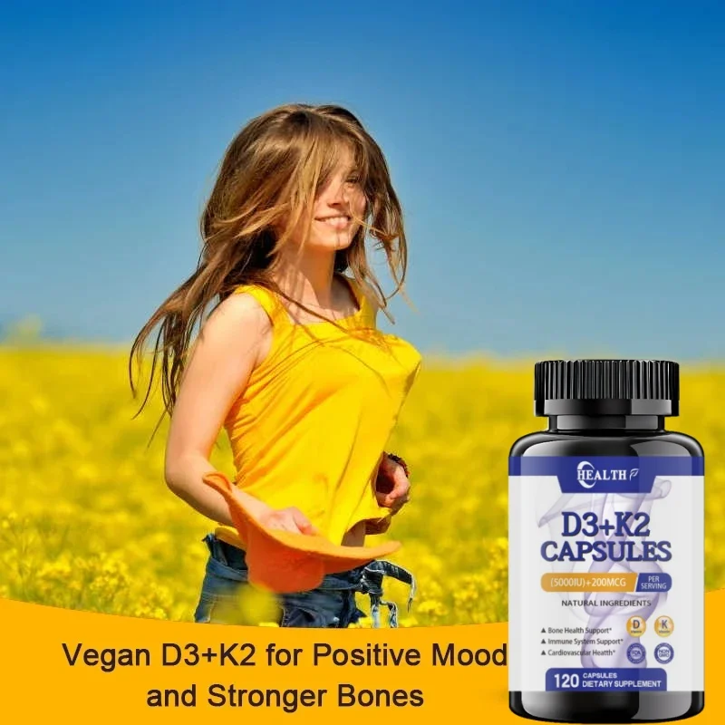 Vitamin D3 K2, Bone and Heart Health Formula 5000 IU Vitamin D3 and 90 micrograms Vitamin K2