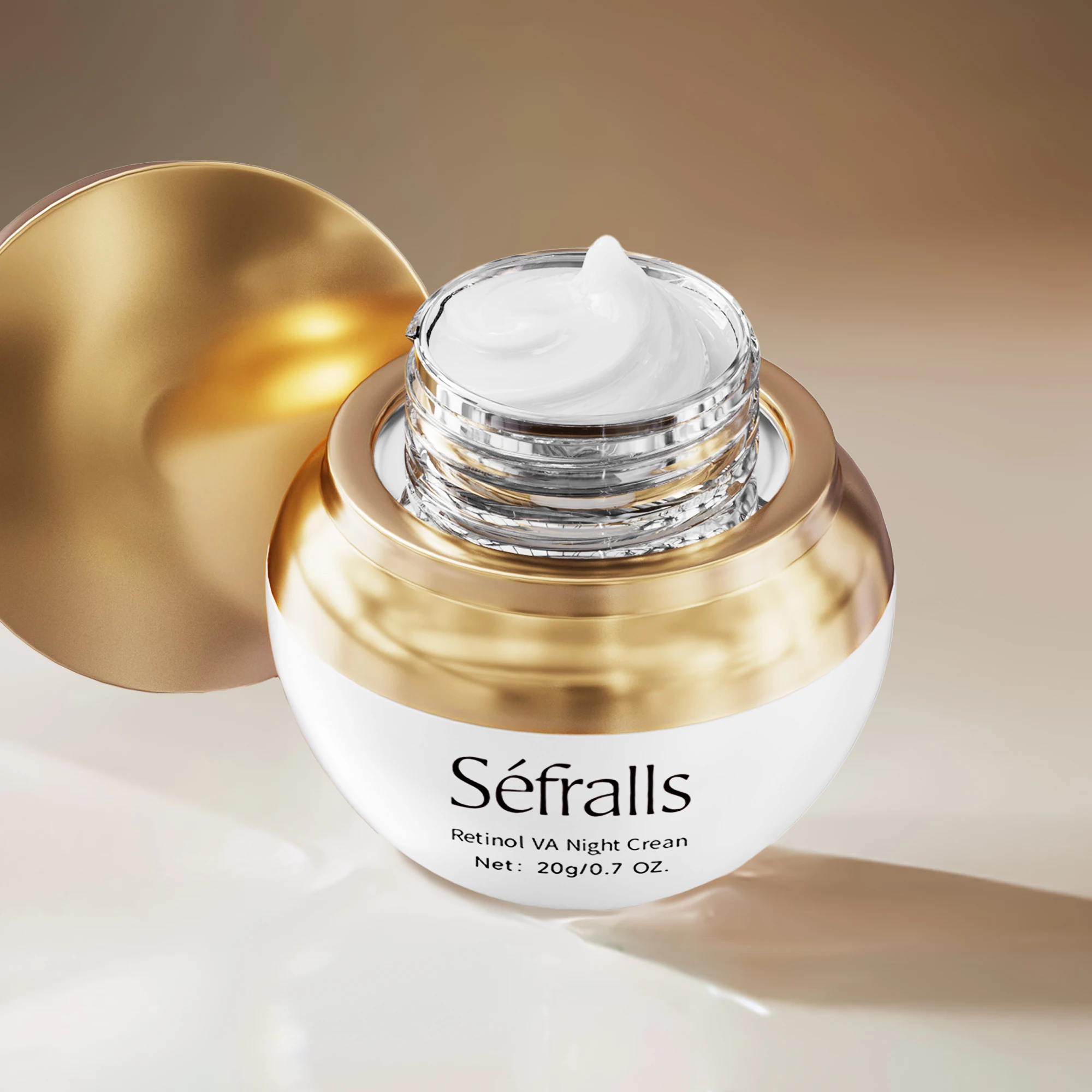 Séfralls Retinol Moisturizer Night Cream 20g Smooth Collagen Peptide Face Moisturizing Firming VA Cream for Hydration