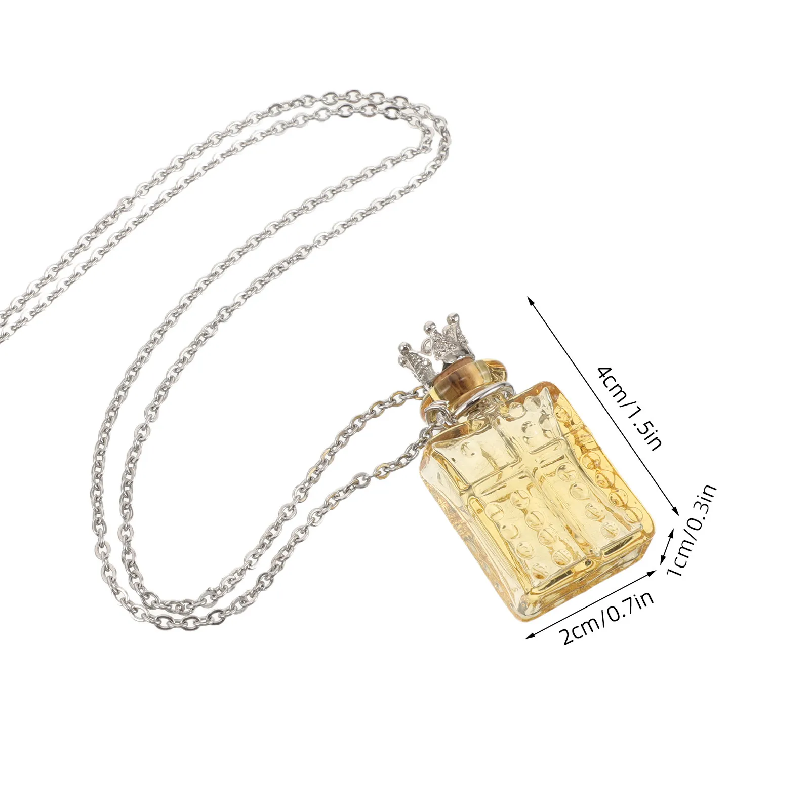 Liquid Memorial Bottle Pendant Amber Necklace Women Essential Oil Diffuser Jewelry Refillable Vial Perfume Storage Memorial