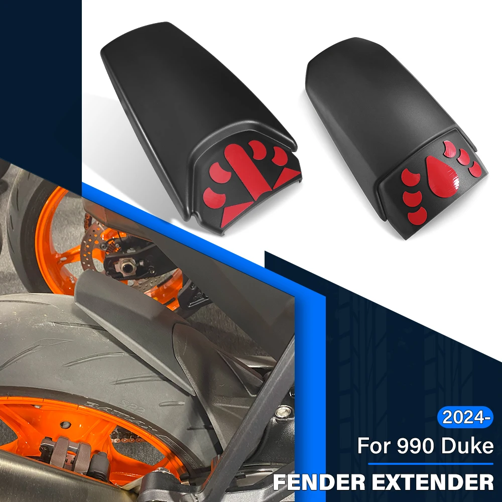 Motorcycle Accessories Front Fender Extender ABS Rear Mudguard Extension Hugger Splash Guard For 990Duke 990 Duke 2024 2025 2026