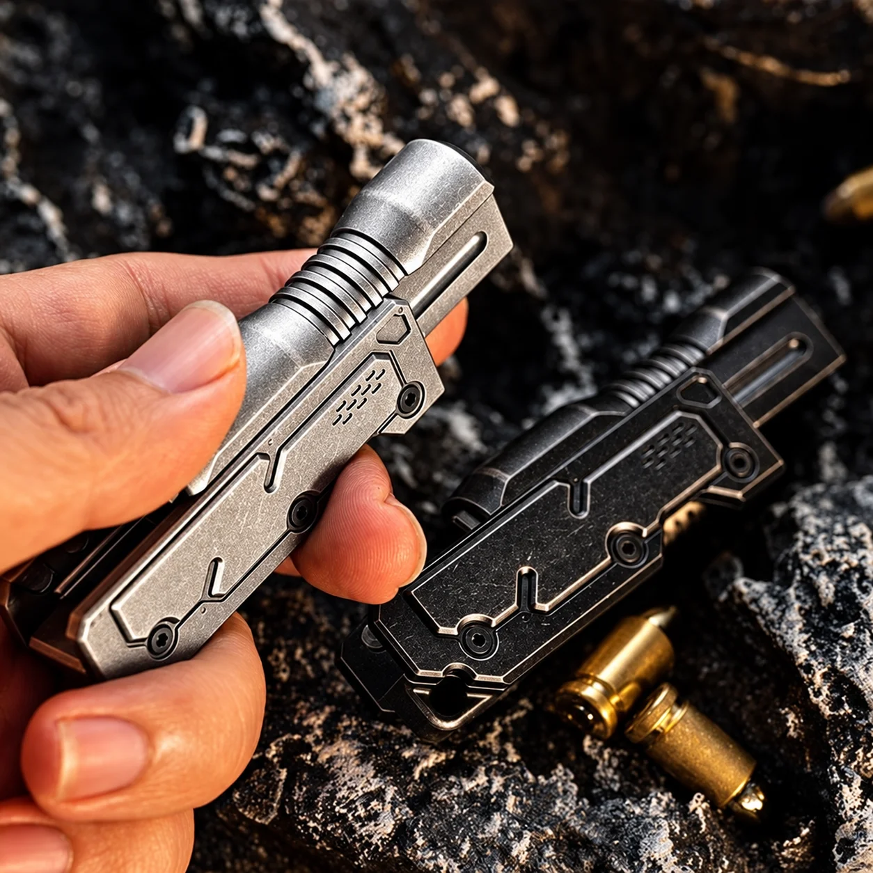 Metal EDC Fidget Push Slider Tactical Mechanical Toy with Smooth Bolt Action Portable Pocket Haptic Decompression
