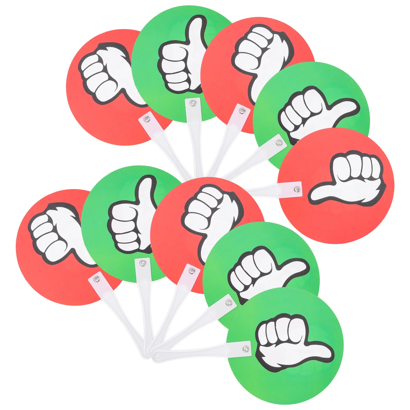 

10 Pcs Classroom Interactive Supplies Judging Board Stickers Oval School Voting Plastic Reusable Paddle Child