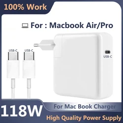 118 W für MacBook Pro/Luftladegerät, USB-C-Ladegerät kompatibel für MacBook Pro 16 15 14 13 Zoll, MacBook Air 15 13 Zoll, iPad, Sams