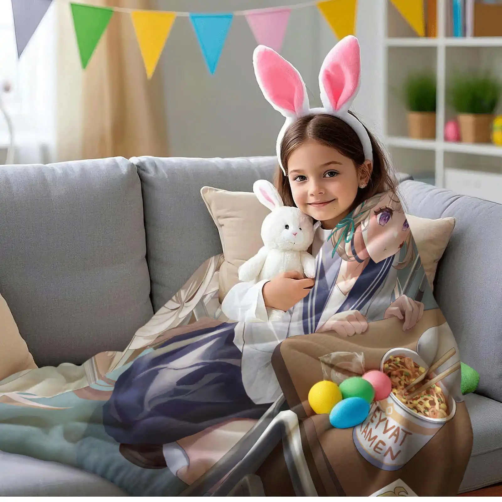 جينشين إمباكت لينيت الفانيلا غطاء بطانية الدفء لينة أنيمي بطانية متعددة الوظائف ديكور البطانيات العالمية