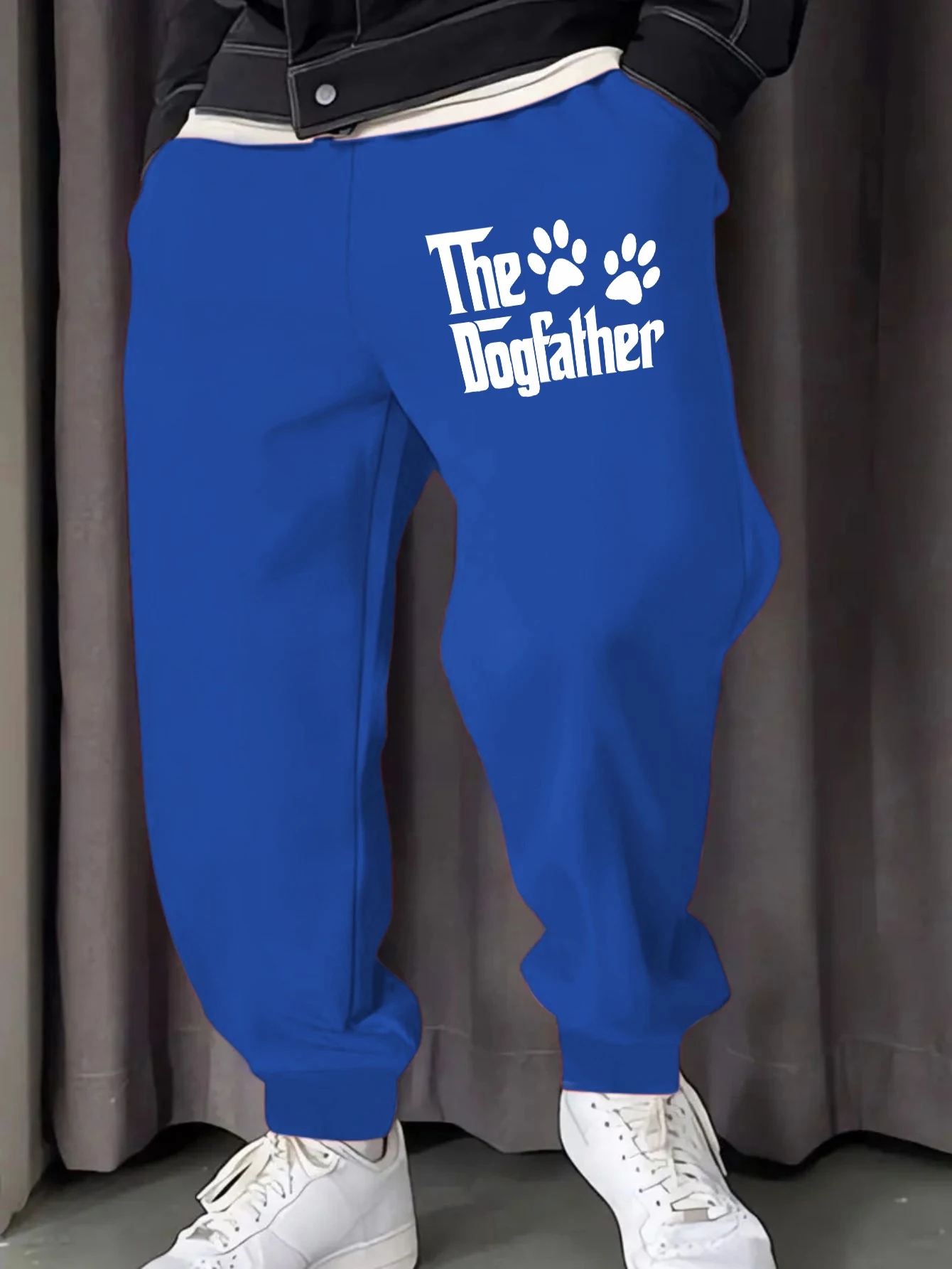 

Спортивные штаны с принтом букв и лапы для собак, отеков, повседневные флисовые спортивные штаны, брюки с карманами, осенние длинные брюки на шнурке