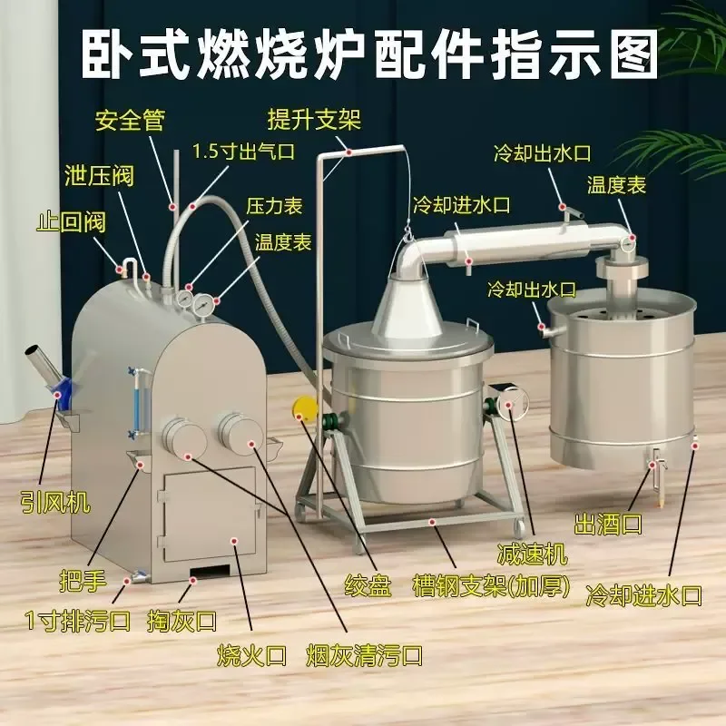 for Xin Shunhao Horizontal Coal and Firewood Granular Brewing Equipment 304 Stainless Steel Circulating Combustion Smokeless