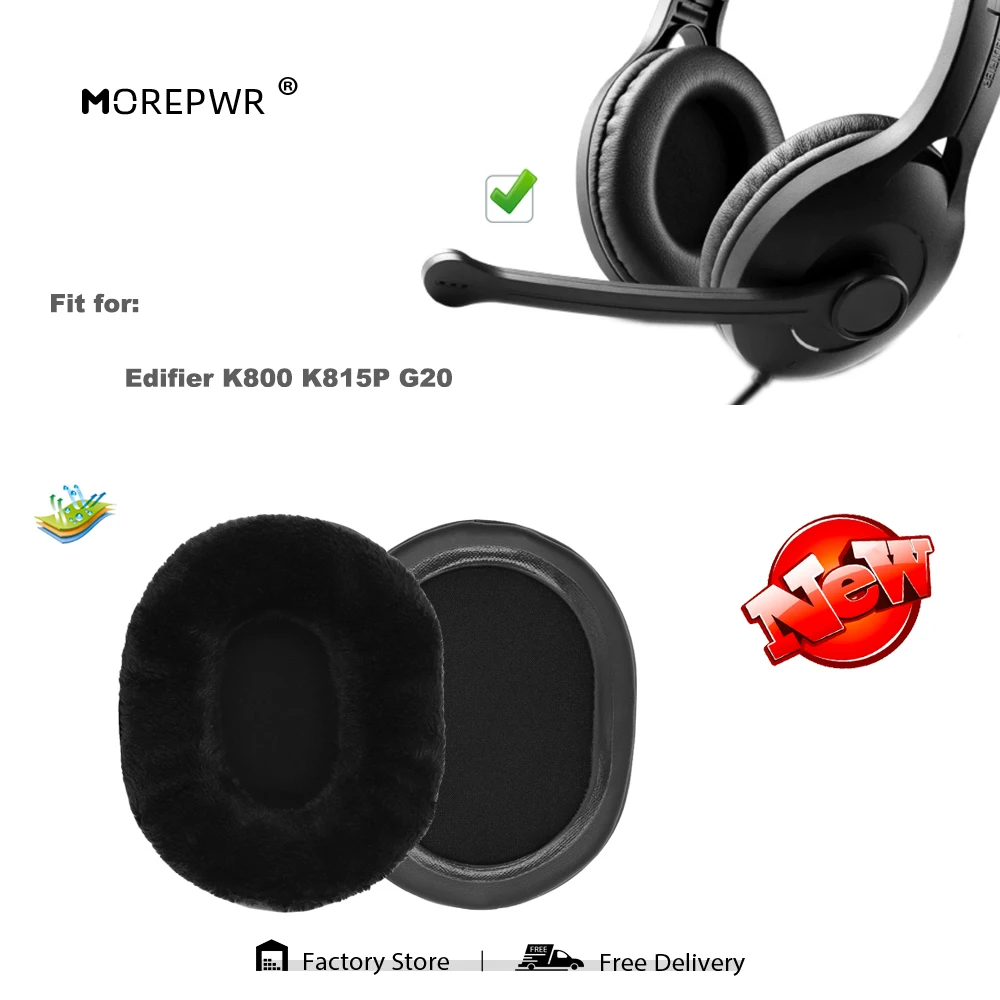 

Morepwr Replacement Ear Pads for Edifier K800 K815P G20 Headset Parts Leather Cushion Velvet Earmuff Earphone Sleeve Cover