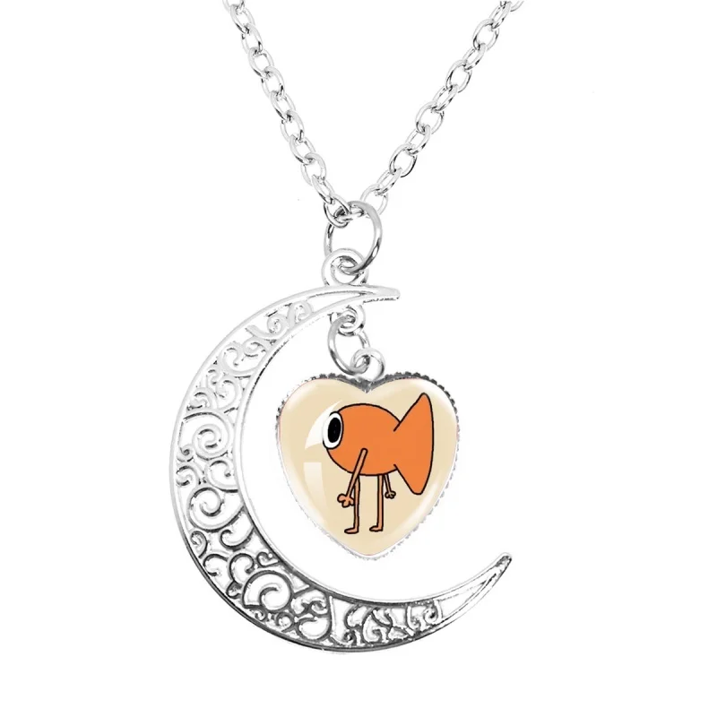 Cute Le Poisson Steve Moon Necklace Glass I Love Le Poisson Steve Pendant Charms The French Fish Nacklace Jewelry Gift