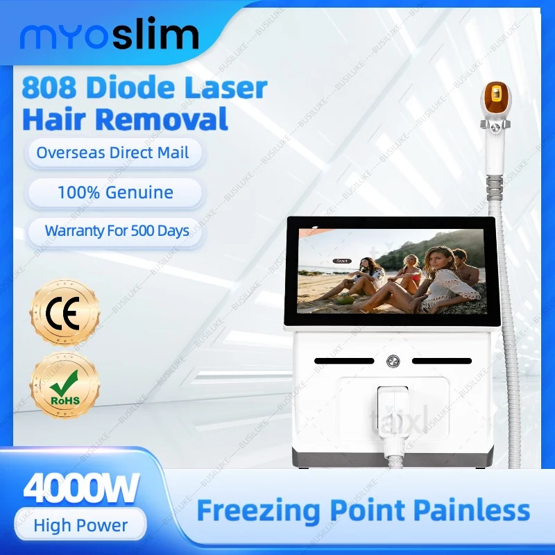 

4000W Alexandrite 3 Wavelength 808 Diode Hair Removal Laser Machine Ice Titanium Body Painless Physical Body Depilation Maker