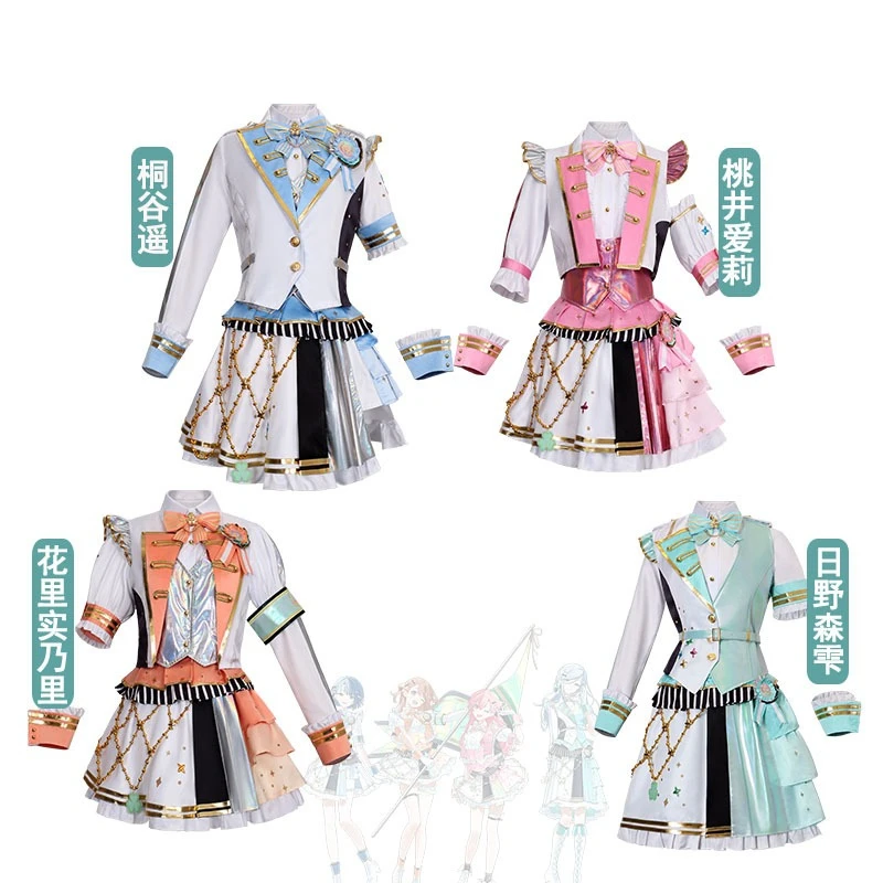 

MORE MORE JUMP 5th Anniversary Shizuku Haruka Airi Minori Cosplay Costume Idol Stage Dress Full Set for Women Halloween