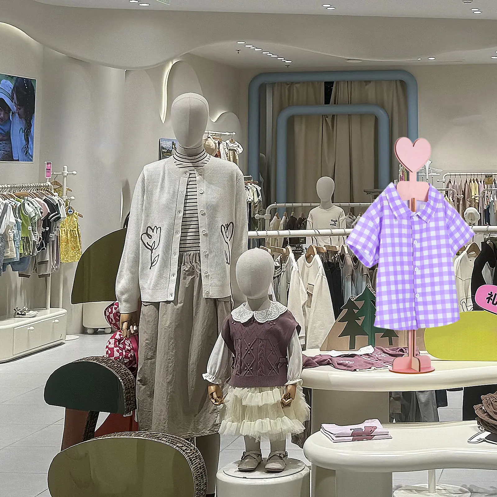 حامل خشبي لعرض ملابس الأطفال ل - مراجعة Baby Clothing Display Stand وسعره