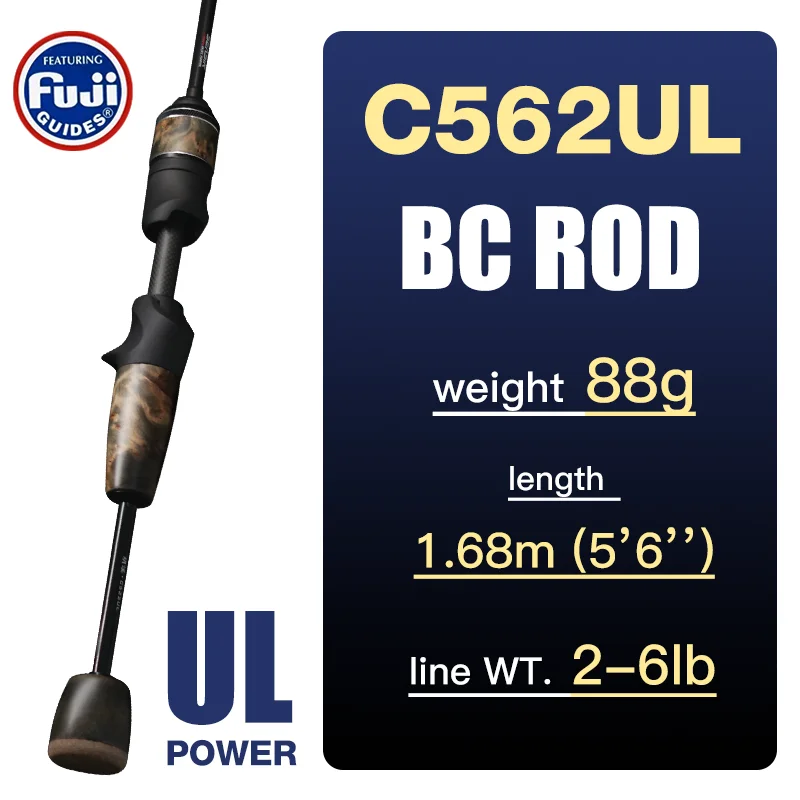 Seasir Stream Ultralight Lure Fihsing Rods Carbon Massivholzgriff Fuji A+O 40T Carbon Cloth Lure Weight 1-10g Angelrute 3