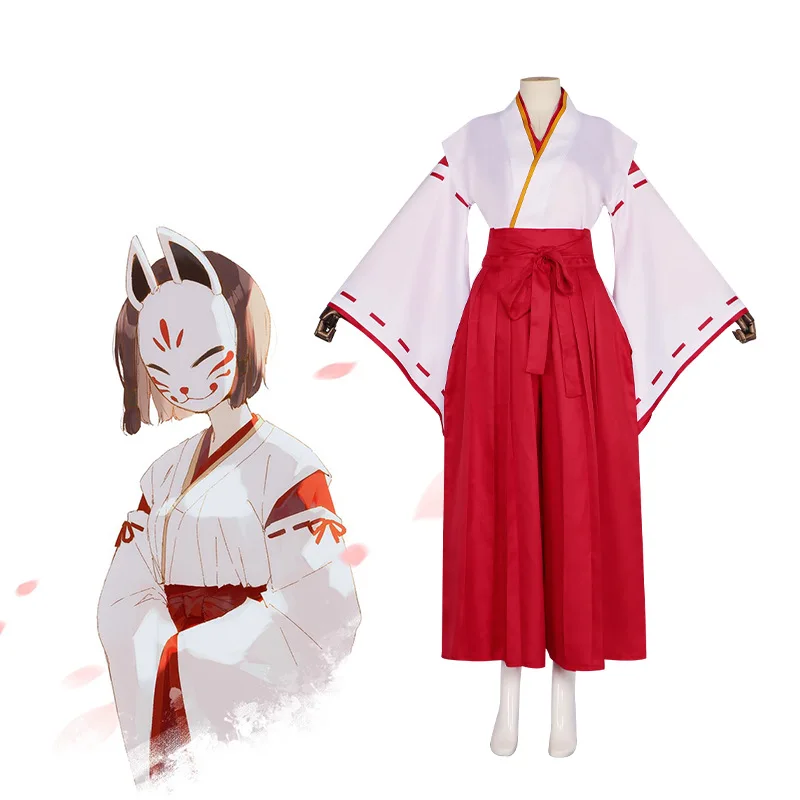 

Halloween Carnival Party Cosplay Costumes Genshin Impact Role Play Hanachiru Sato Kimono Sets Outfit Women Miko Witch Clothing