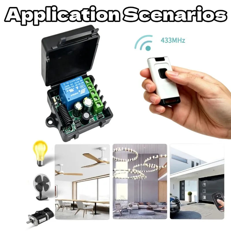 AC85-250V 110V 220V 1CH Relay Module Receiver With EV1527 Wireless Remote Control Switch 433MHz for Gate Light LED Fanner Motor