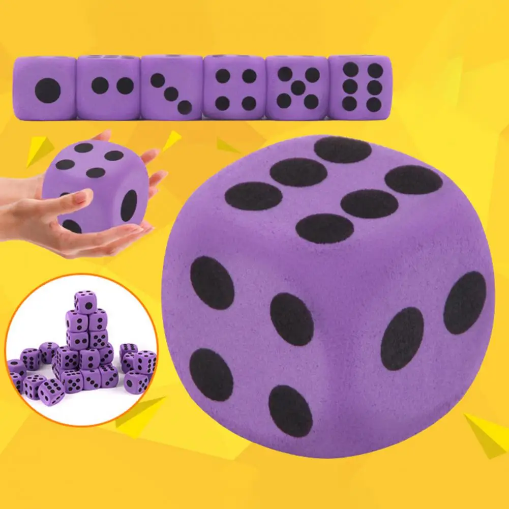 D6 Playing Games Dice Block Toy Anxiety Relief Purple Color EVA Foam Playing Dice Block Toy Children EVA Foam Dices Kid Dice Toy