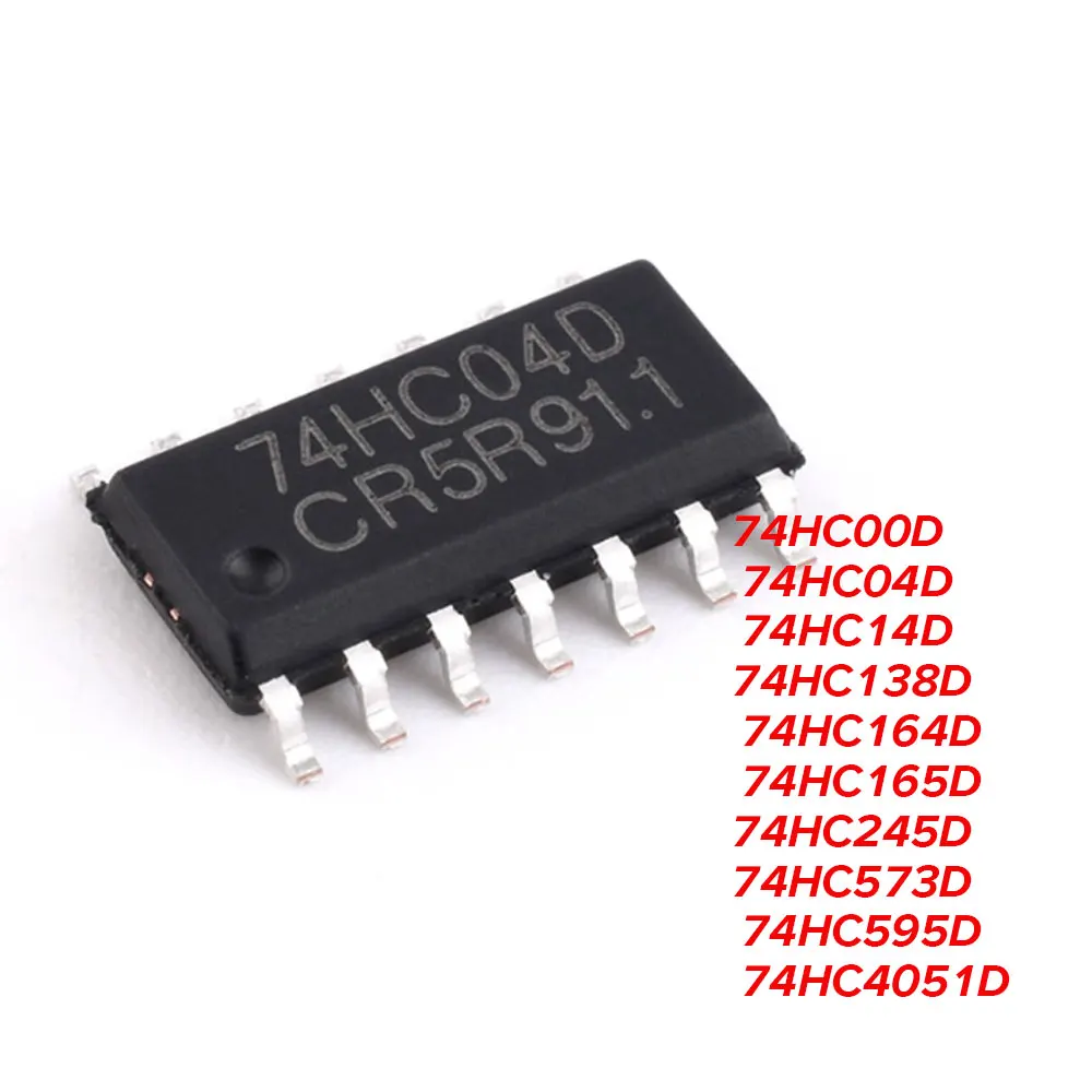 10PCS 74HC00D 74HC04D 74HC14D 74HC138D 74HC164D 74HC165D 74HC245D 74HC573D 74HC595D 74HC4051D 74HC00 74HC04 74HC14 IC Chip