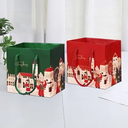Christmas Paper Bag Thicken Handbag Convenient Cartoon Gift Bag Christmas Eve Gift Bag Christmas Apples Bag New 2023