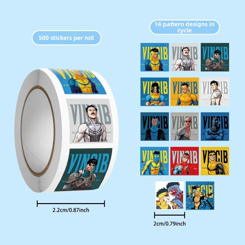 

New 500pcs Invincible Hero Waterproof Decal Cartoon Stickers for Decorating Mobile Phone Desktop and Notebook
