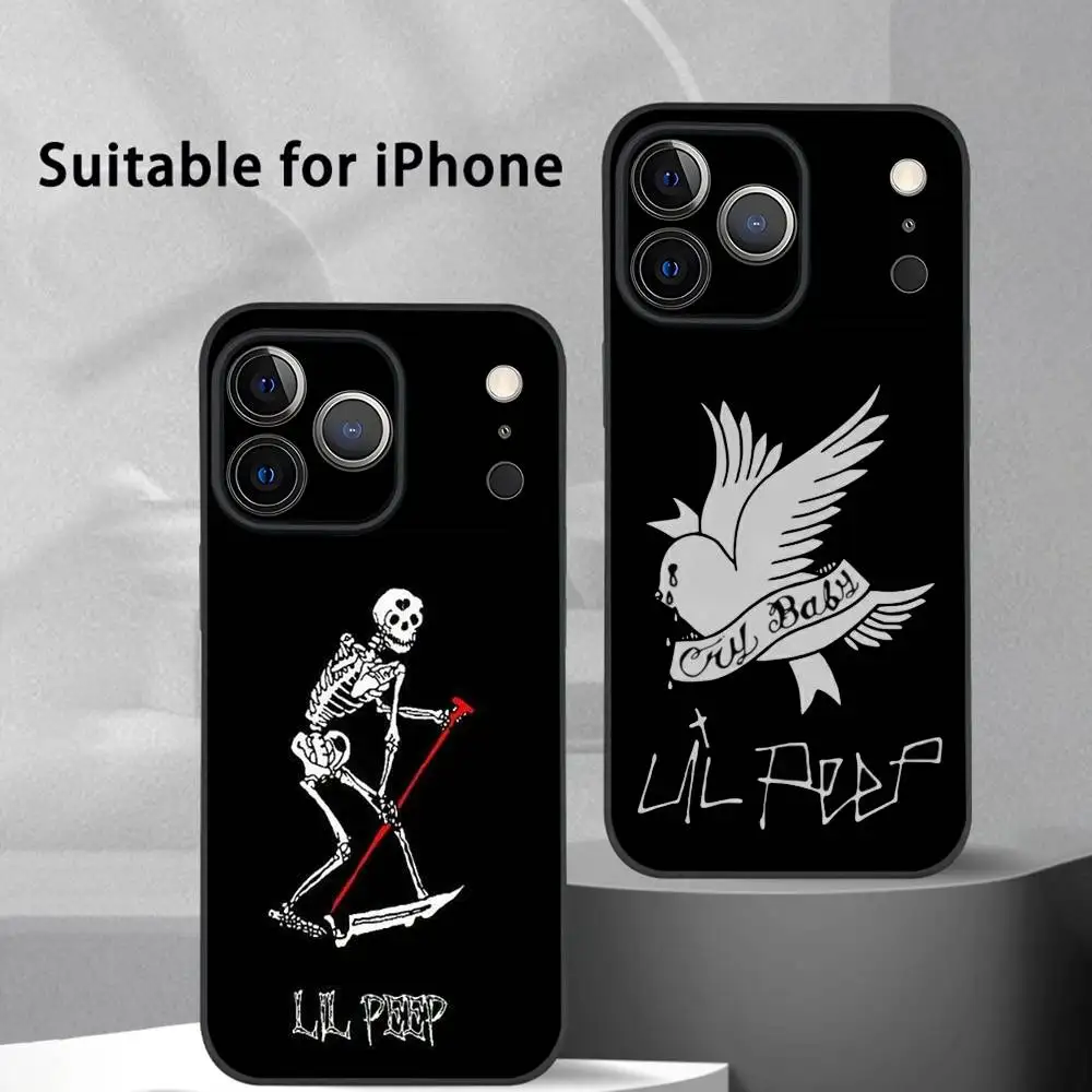 

L-Lil Peep H-Hell Boy Phone Case For iPhone 17 16 15 14 13 12 11 Pro Max Plus Mini Black Frosted Soft Shell Funda