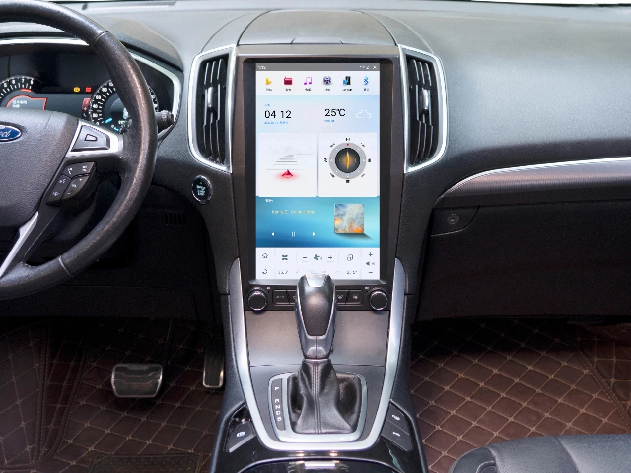 13.6 Inch Android Auto GPS Navigation Radio Touch Screen CarPlay Dashboard Mounted MP3 Player for Ford Edge 2015-2019 1 Year