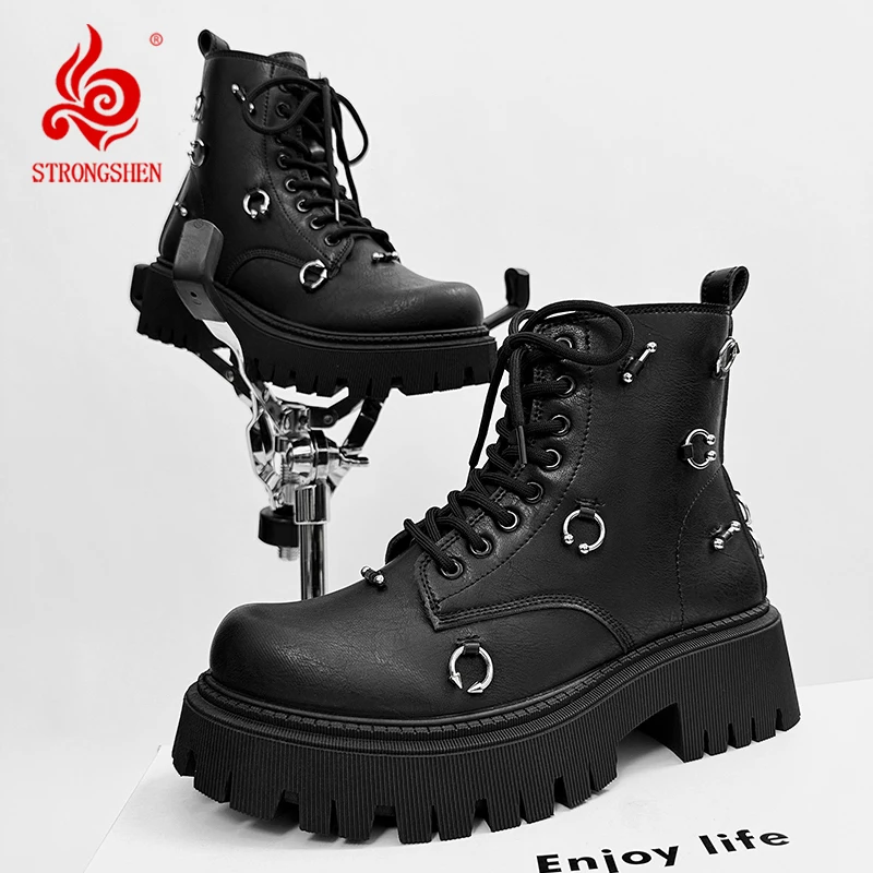 

Handmade High Quality Men Vintage British Motorcycle Boots Outdoor Tooling Ankle Boots Desert Boots Designer Business Shoes