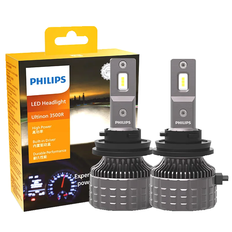 Philips H4 H7 LED Ultinon 3500R Car Head Lamp H11 HB3 HB4 HIR2 6500K Bright White 9005 9006 9012 30W Power Light Build In Driver