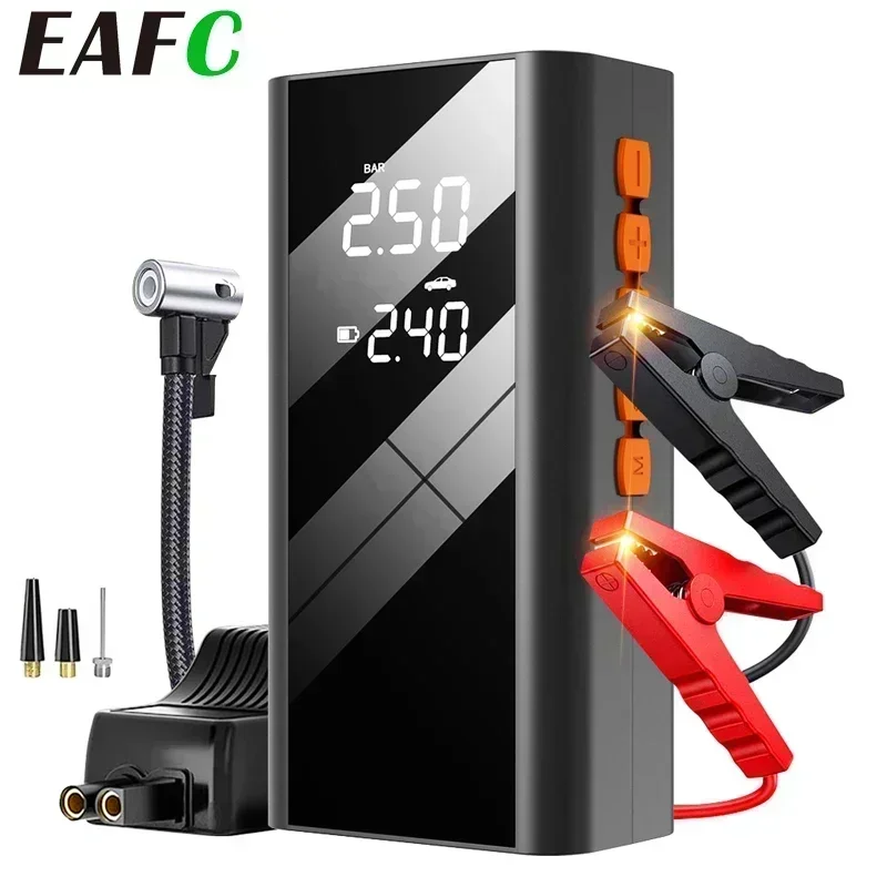 EAFC Car Jump Starter &Air Pump Car Battery 1200A Emergency Boosters 12V Power Bank Starting Device Starter 150PSI Tyre Inflator