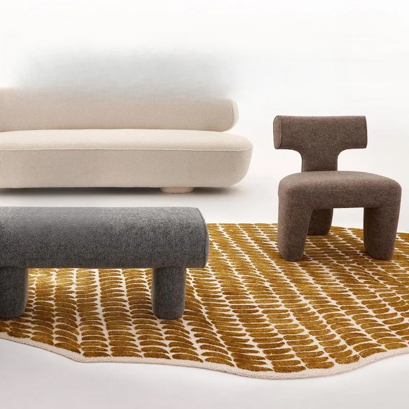 Art handmade wool blended carpet living room light luxury high-end sofa coffee table special-shaped bedroom bedside blanket