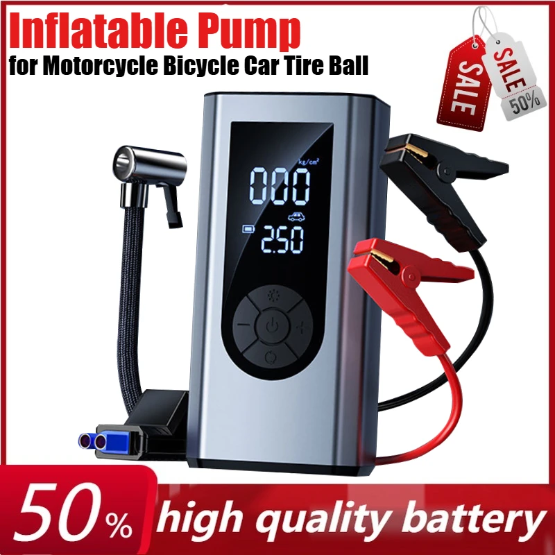 

12V 6000mAh Portable Car Jump Starter Booster Automotive Tyre Inflator Car Starter Device Power Bank