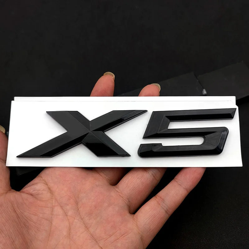 

3d ABS клей матовый черный хромированный лист для багажника автомобиля BMW X5 логотип X5 буквы наклейки эмблема значок E70 E53 F15 G05 аксессуары