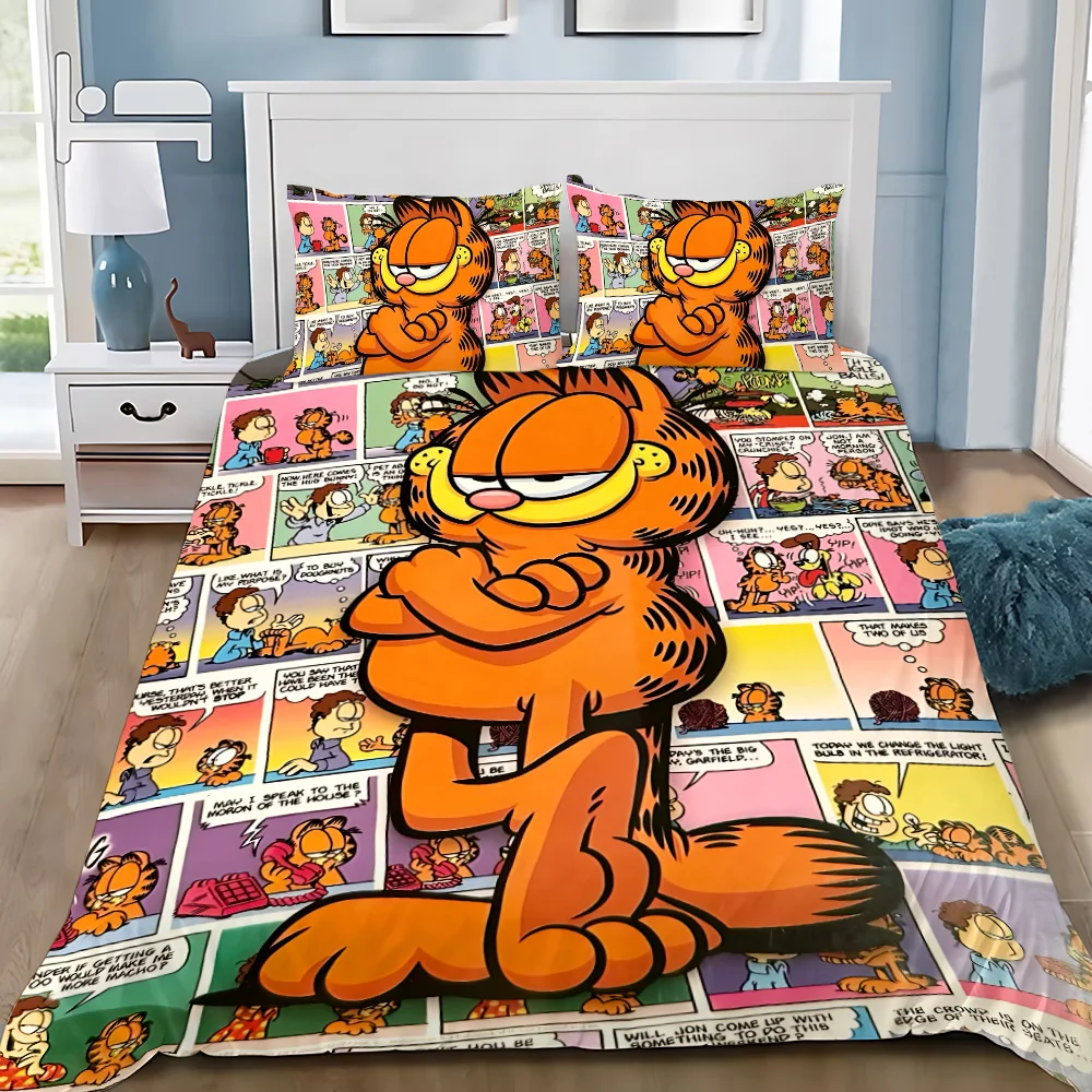 Cartoon Duvet Cover Pillowcase Bedding Set Adult Boy G-GarfieldS Girl Bedroom Decoration Children Gift Single Double Large Size