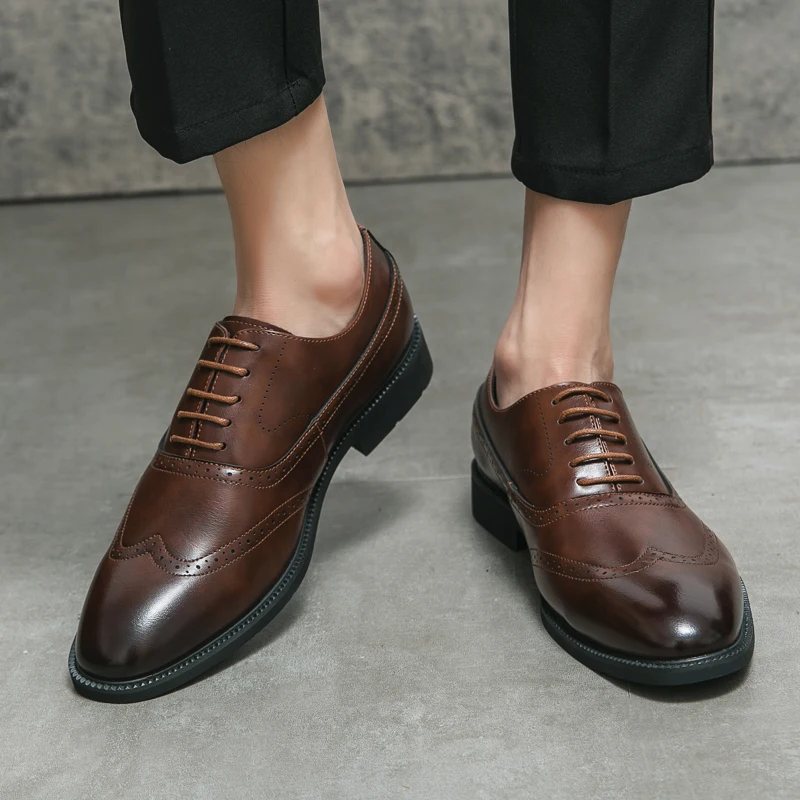 

2025 Autumn New Cross border Leather Shoes for Men's Casual One Step Stepping British Business Formal Large Size Set Leather Sho