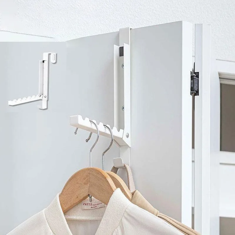 Double Hook Folding By Storage Bracket Multifunctional the Metal By Clothes Hanger Portable Coat Rack