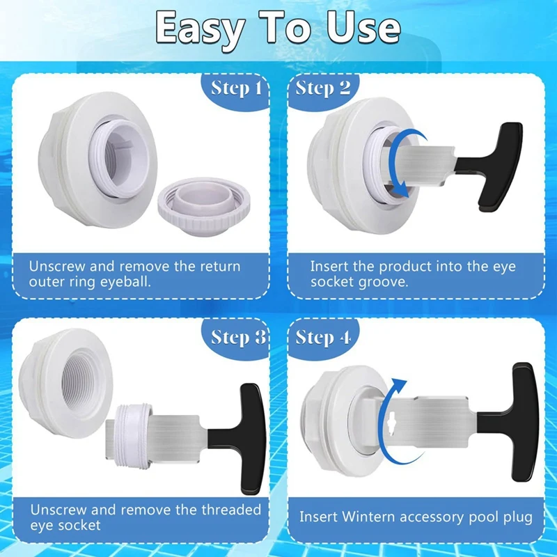 ABUL-Pool Plug Removal Tool,For Above& Inground Pool Spa Return Jet Plug Nozzles Inlet Fittings