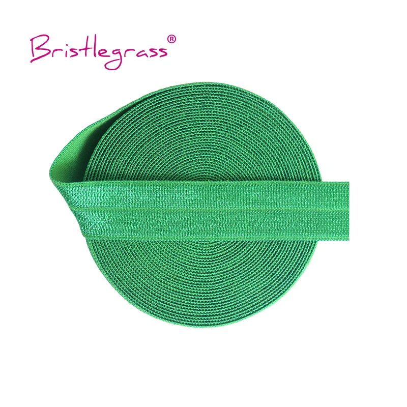 BRISTLEGRASS 2 5 10 Yard 5/8" 15mm Solid Color Shiny FOE Fold Over Elastic Spandex Band Hair Tie Headband Dress Sewing Lace Trim image 3