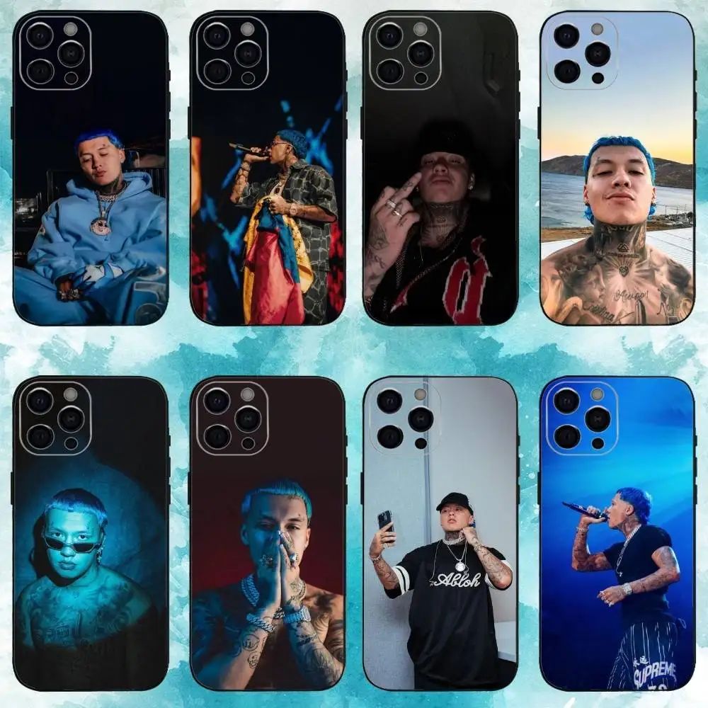 

B-Blessd Cantante Rapper Phone Case For iPhone17,16,15,14,13,12,11 Plus,Pro Max Soft Black Cover