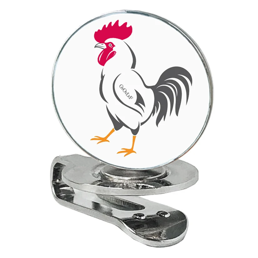 Golf Ball Marker - Rooster pattern Golf Marker with Magnetic Hat Clip Novelty Gift - Gifts for Golf Lovers Golfer Men Friends