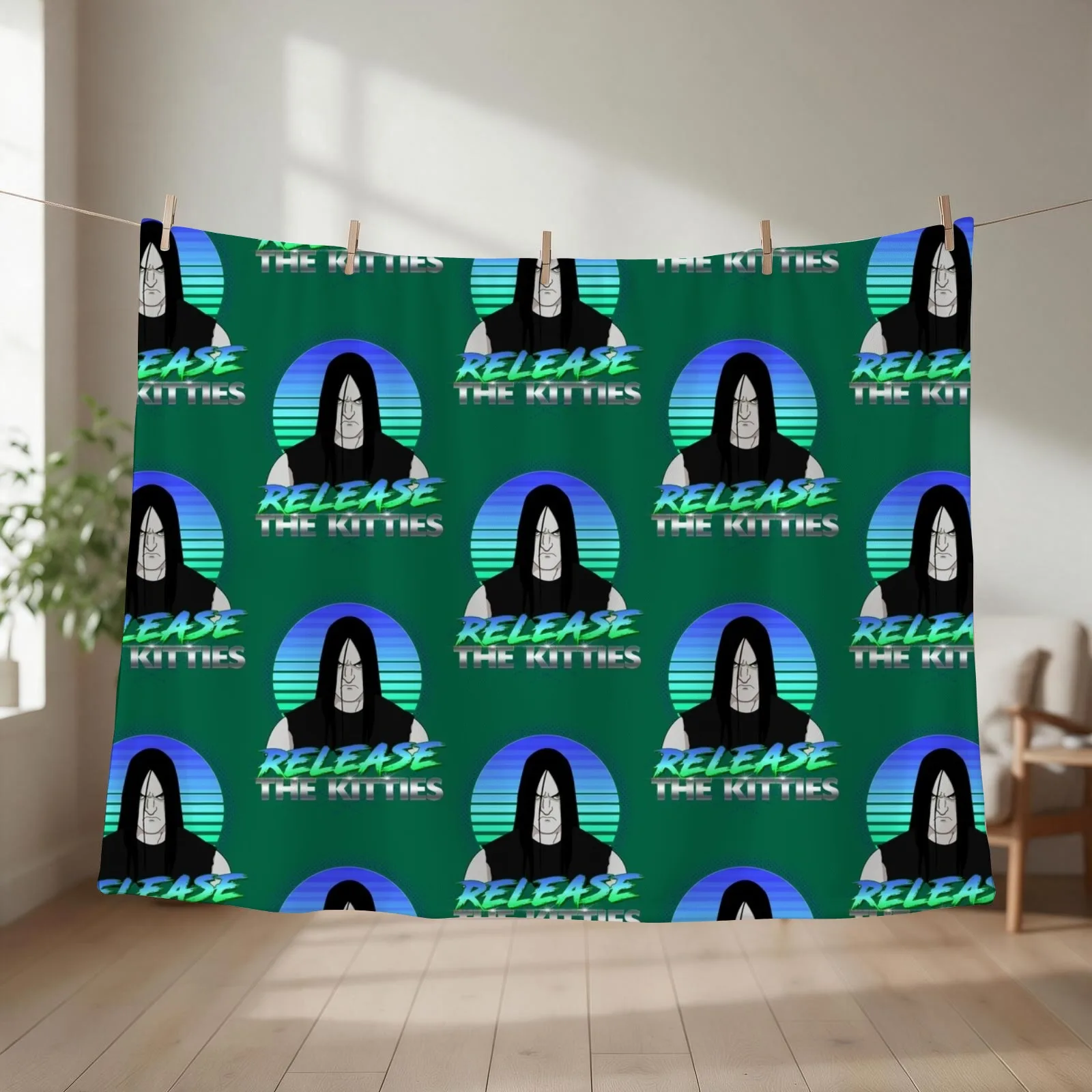 Release The Kitties. Throw Blanket couch cozy soft plush fuzzy picnic outdoor blanket