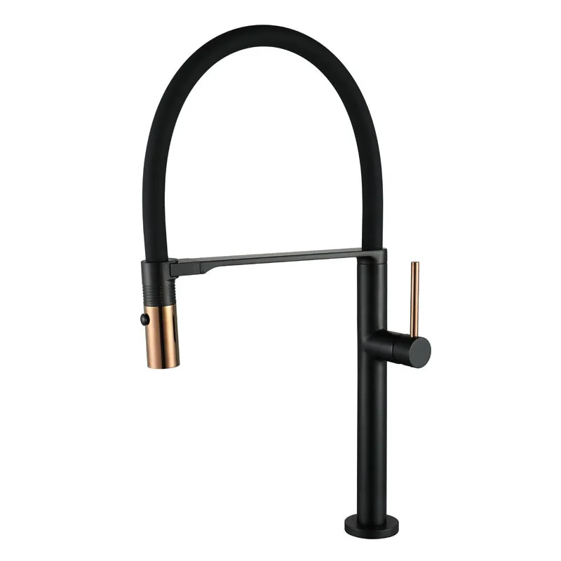 Modern kitchen hot and cold mixer faucet one button double function shower head stand magnetic kitchen sink basin faucet.