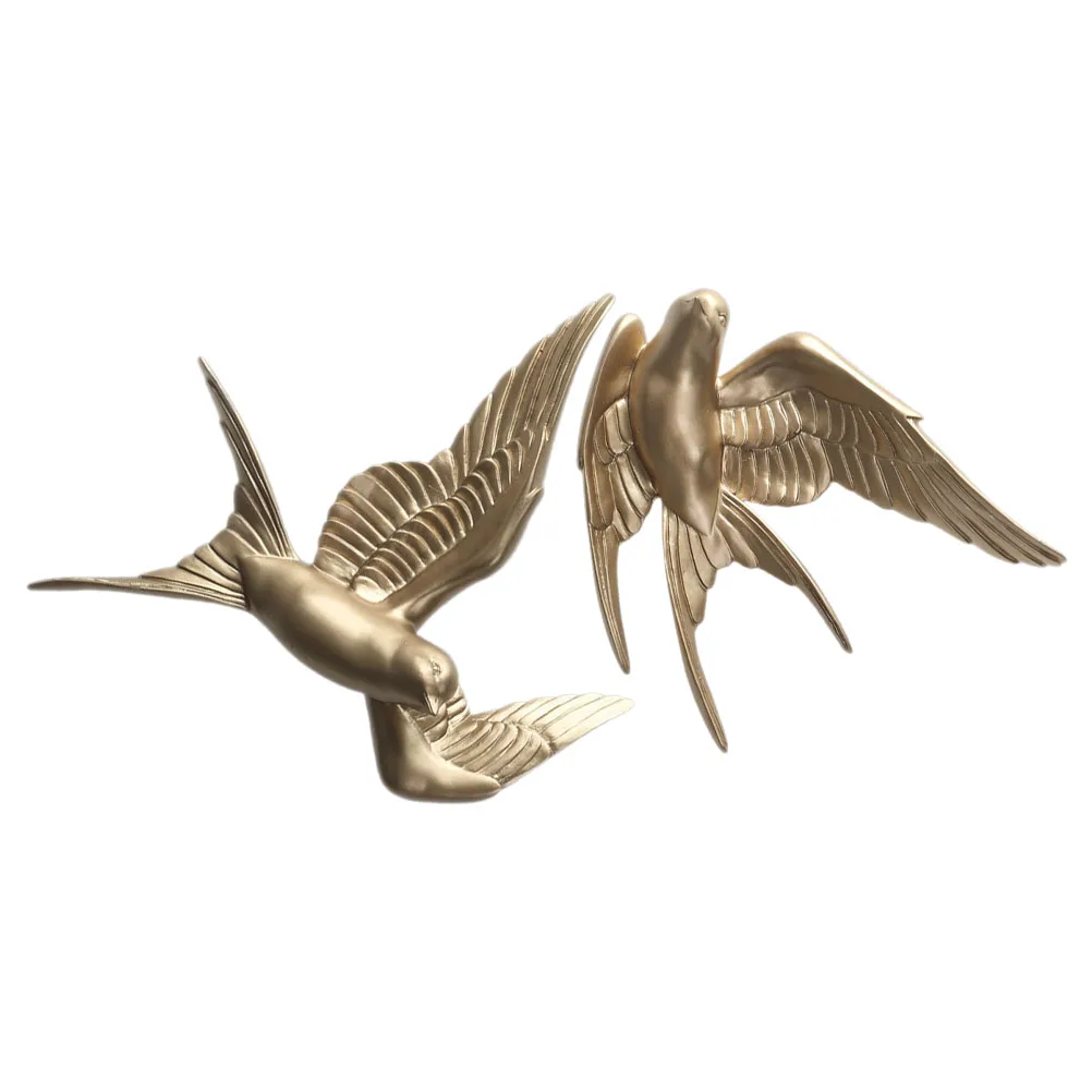 

2 Pcs Crafts Nordic 3D Bird Hanging Decoration Decorations Outdoor Wall Resin Creative Handicraft