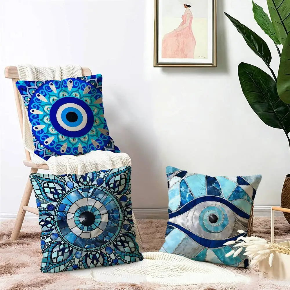 E-evil E-eye logo Pillow Covers Cartoon Sofa Decorative Home Double-sided Printing Short Plush Cute Cushion Cover