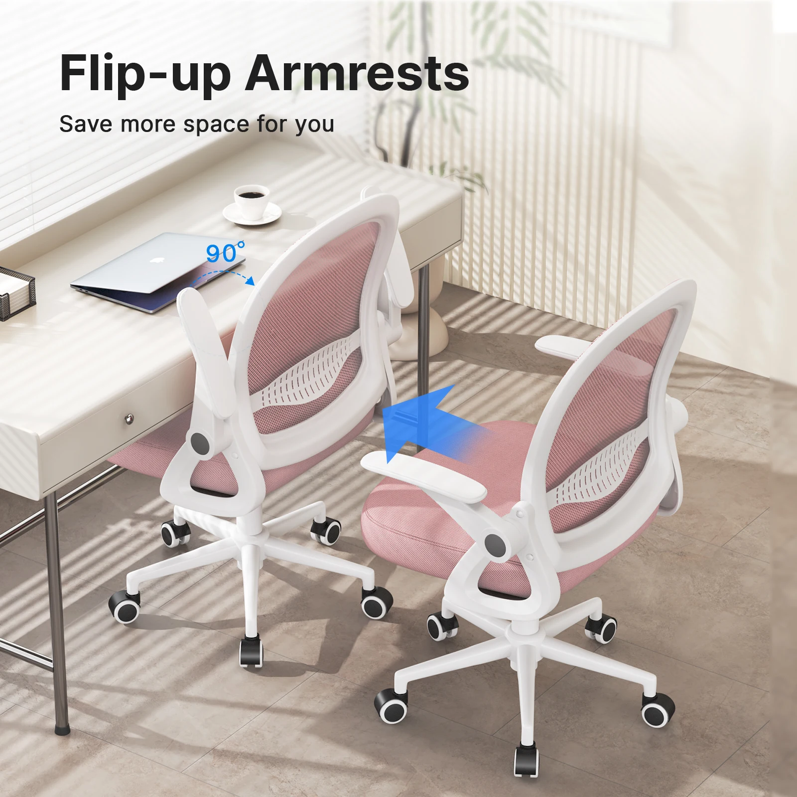 Naspaluro Home Office Chair Ergonomic Desk Chair Swivel Computer Chair Mid-Back Mesh Chair with Lumbar Support Gaming Chairs