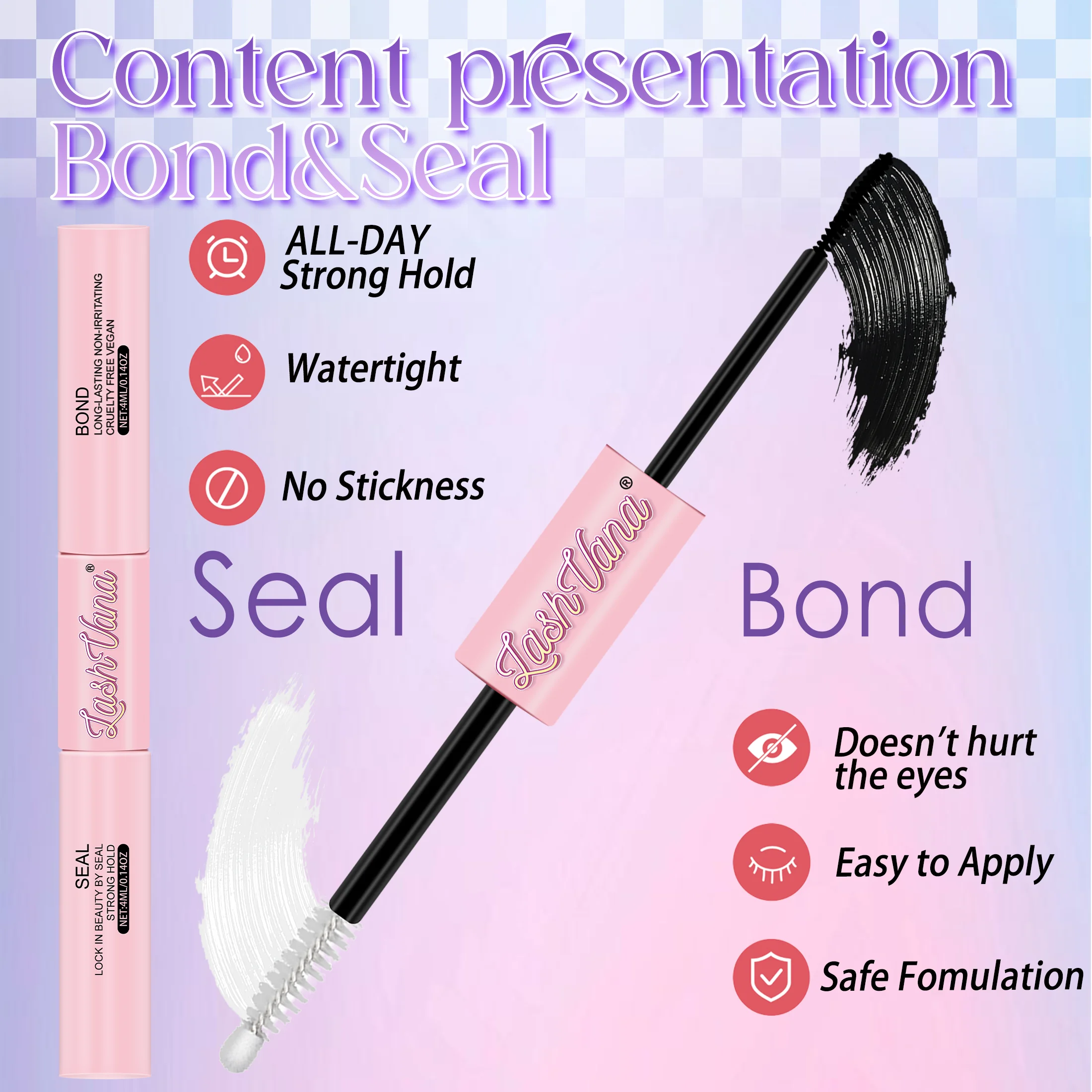 箱入りつけまつげセット、2種類のスタイル、9～16mm、合計280束、2in1つけまつげ用接着剤とピンセット付き。