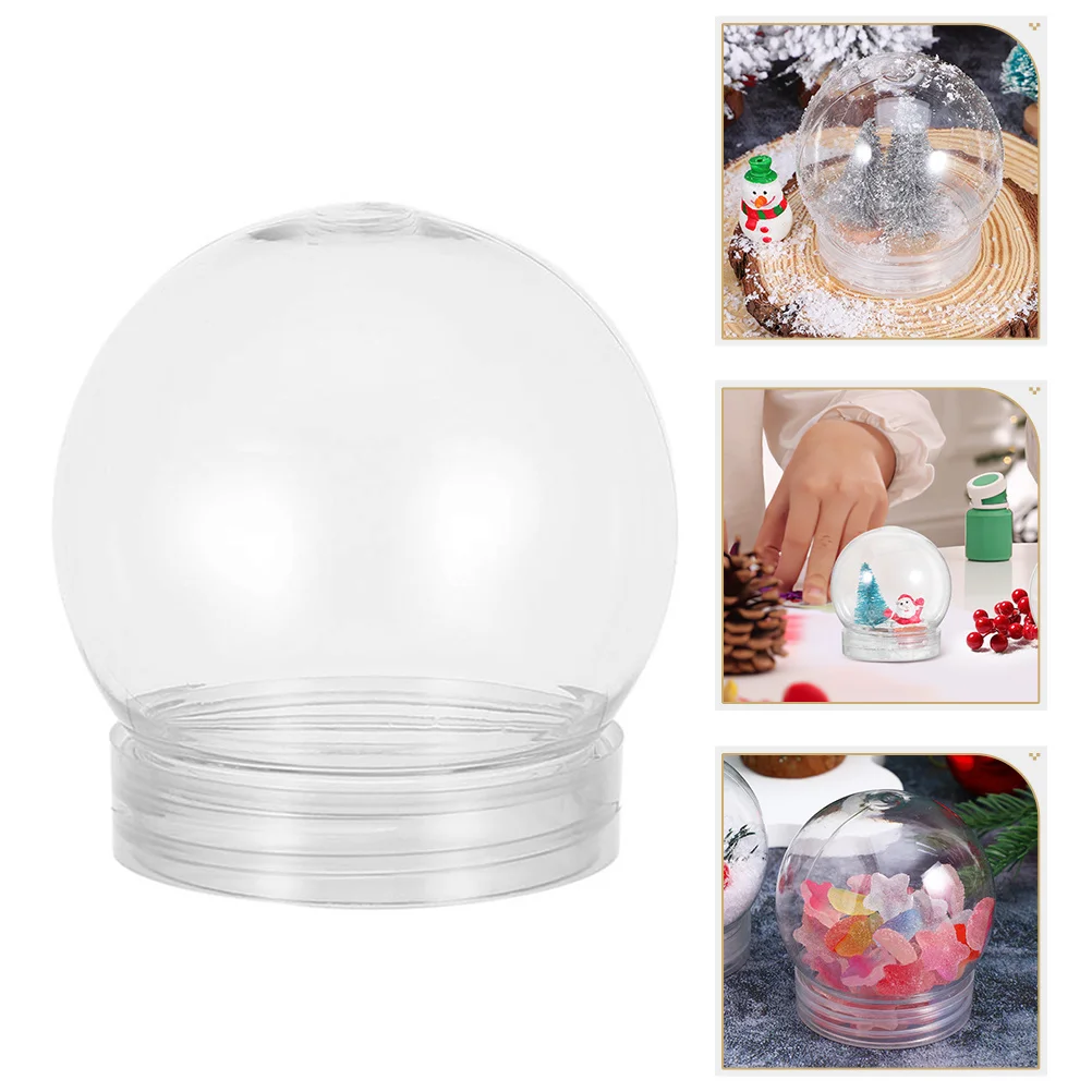 

5 Pcs Snow Globe Empty Fun Diy Clear Plastic Balls Crafts Water Fillable Globes
