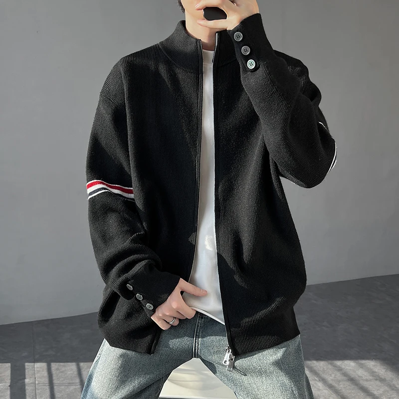 

Autumn Business Cardigan Men's Knitted Zipper Sweater Cardigans Knitwear Korean Popular Clothes Men Clothing Sweatercoat for Men