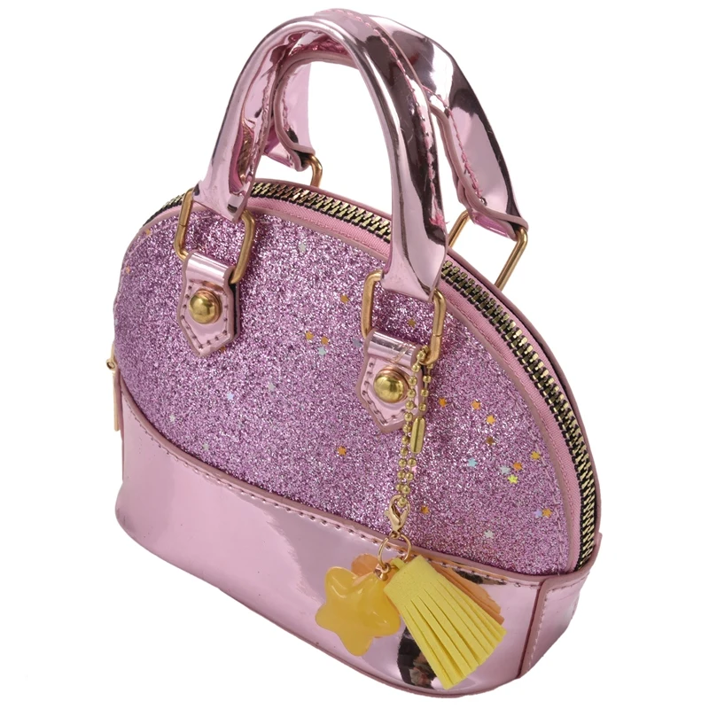 Little Girls' Sequins Handbags Princess Crossbody Bag Mini Satchel Gifts For Girls Toddler Kids (Pink)