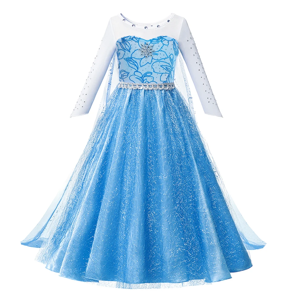 Kids Elsa Anna Princess Dress Costume Frozen Snow Queen Girls Halloween Cosplay Christmas Carnival Party Disguise Outfit